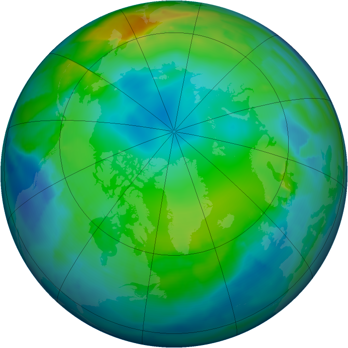 Arctic ozone map for 26 November 2011